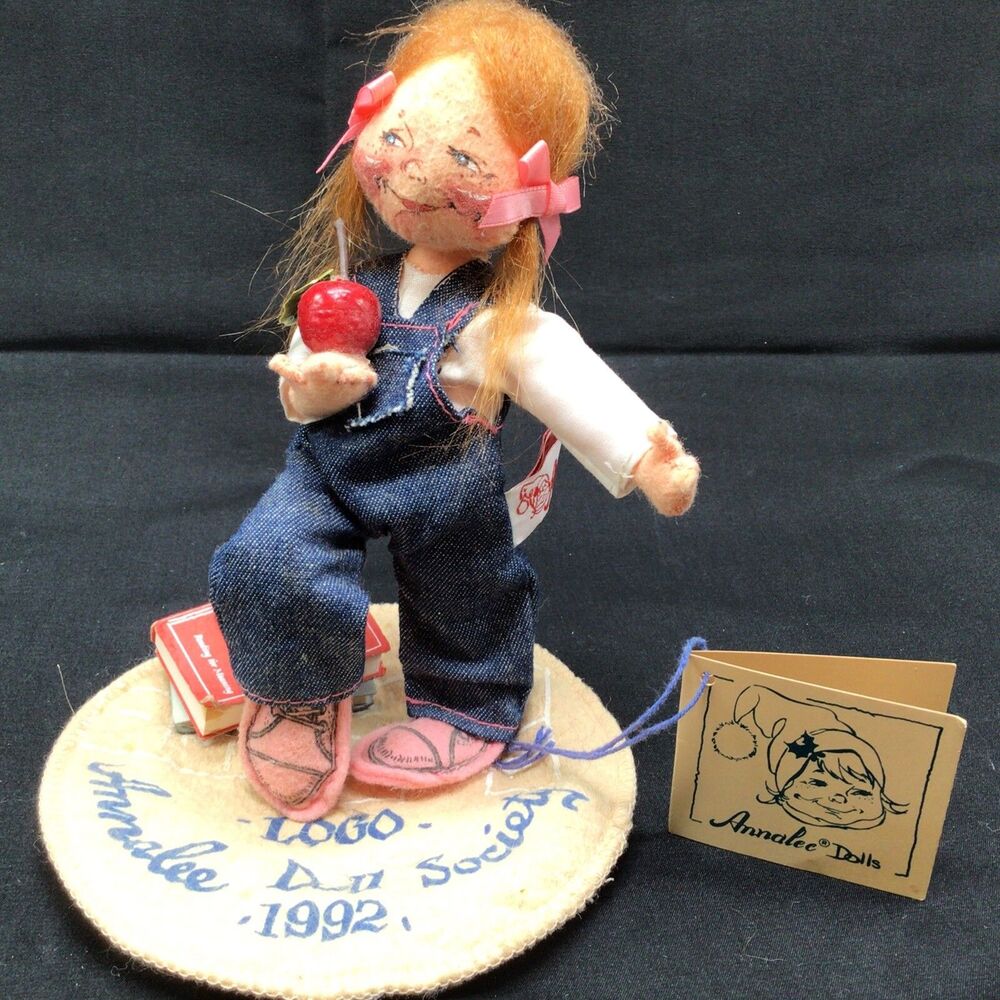 Vintage Annalee Collectible Doll Society Logo Kid School Girl 1992 #9651